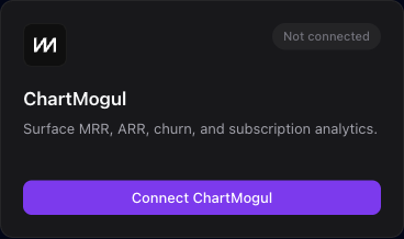 The ChartMogul integration card where you paste your ChartMogul API key.