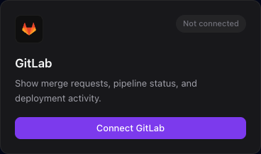 The GitLab integration card with the Connect GitLab button.